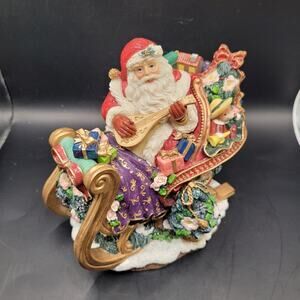 Fitz and Floyd Musical Santa's Open Sleigh Holiday Jingle Bells